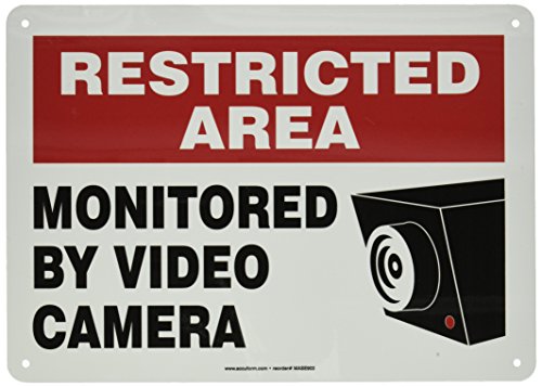 Panneau de sécurité pour restreindre accès et signaler vidéosurveillance Accuform