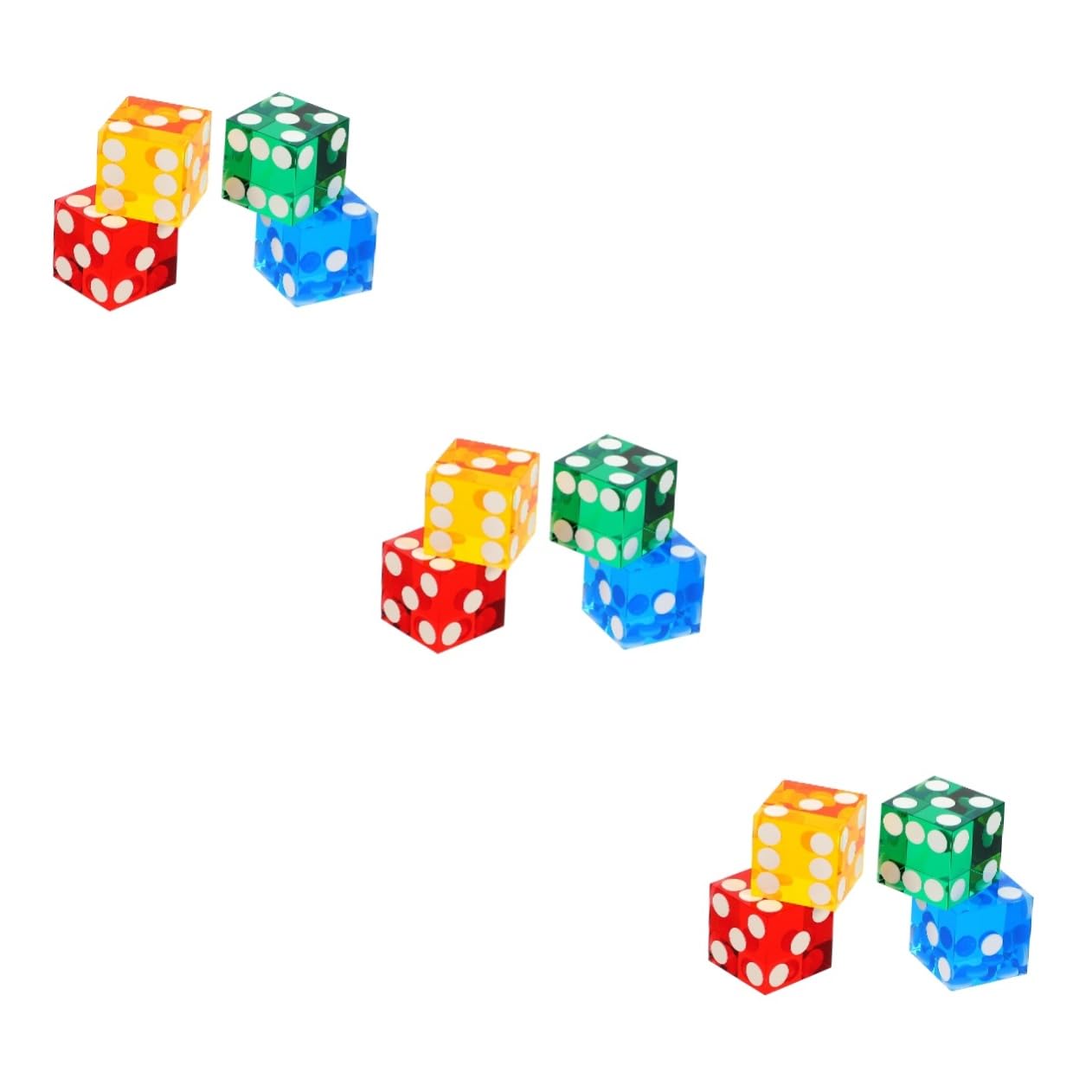 ifundom 12pièces Dés à Six Faces Acrylique Précis pour Jeux De Société Couleurs Aléatoires Accessoire Ludique pour Fêtes Et Divertissements