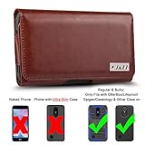 J&D Holster Compatible for Galaxy S10/Galaxy J7 2018/J7 2017/J7 2016/J7 V 2nd Gen/J7 Refine/J7 Star Holster with Belt Clip, PU Leather Pouch and ID Wallet Case (Fit with Regular & Bulky Case On)