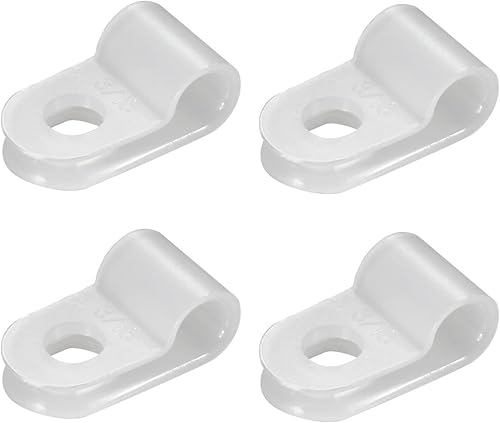 Abrazadera de cable tipo R de nailon blanco de 100 Uds., kit surtido de organizadores de cables de 58 pulgadas para gestión de cables