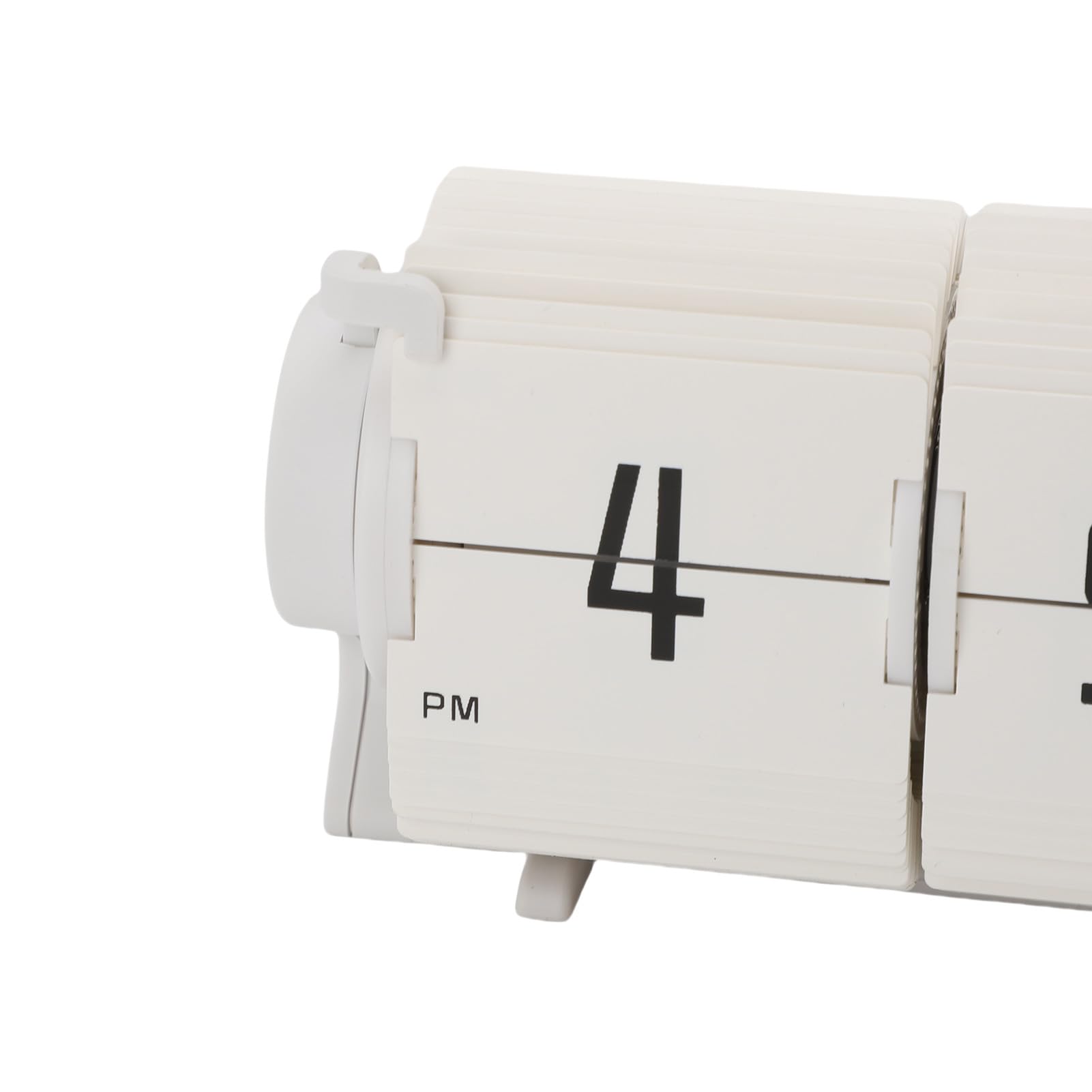 Fdit Reloj con Calendario Abatible, Mini Reloj Despertador Digital Mecánico Retro para Sala de Estar, Dormitorio, Oficina, Diseño Elegante, Pantalla Grande (White)