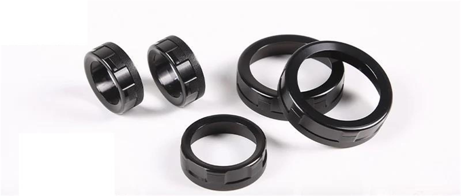 Cfckhpthaz Black 5Pcs Interior Styling Cover Aluminum Center Console Volume Knob Ring Cover For Ford For Maverick 2022 2023 2024 Kit 5 Pcs