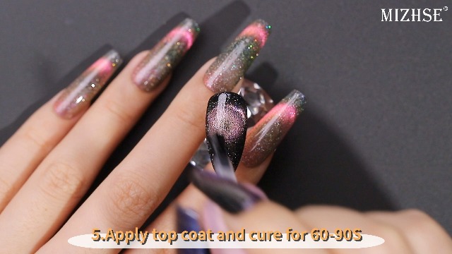 Amazon.com : MIZHSE 9D Cat Eye Gel Nail Polish, Reflective Glitter