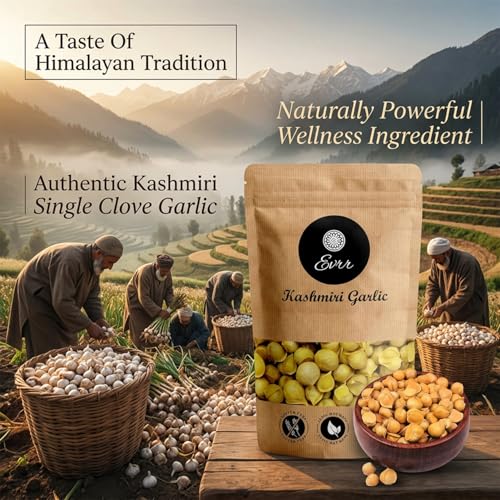 Image of EVRR Kashmiri Garlic (Lehsun) 100gm, A Taste Of Himalayan Tradition, Premium Himalayan Single Clove Garlic For Strong Immunity & Diabetes