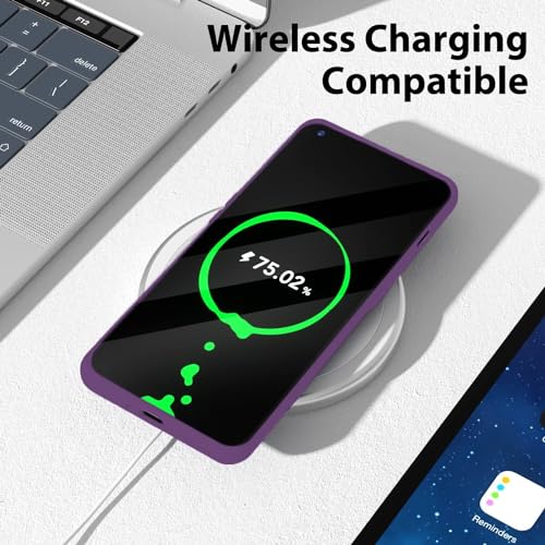 Image of DIZORO Microfiber Candy Case Compatible for Vivo V27 5G Smooth Touch Cushion Liquid Soft Silicone Gel Rubber Phone Cases Non-Slip Full Body Protective Shockproof Back Cover (Voilet)