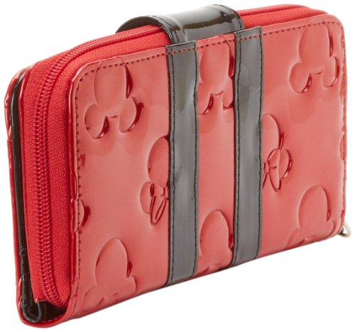 Disney Mickey And Minnie Embossed Wallet,Red And Black Patent,One Size #TOP1