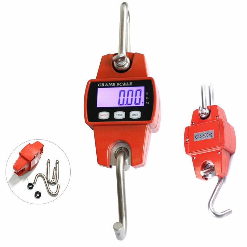 Wisząca waga LCD, elektroniczna, cyfrowa, mini przemysłowa waga do dużych obciążeń, waga wisząca, 300 kg, przenośna, trwała waga dźwigowa, Sling Hook, waga do domu, na rynek gospodarstwa domowego