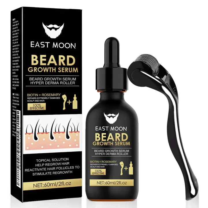60ml Aceite de barba hombres,Rodillo,Kit Barba para Hombre,Amolda y Acondiciona tu Barba,ideal para el cuidado barba hombre,Regalos Originales de Cumpleaños para Hombres
