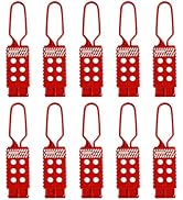 BULANGDI 10pcs Safety Lockout Tag Hasp 6 Hole Insulating High‑Strength Nylon for Industrial Equip...