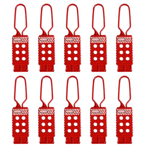 BULANGDI 10pcs Safety Lockout Tag Hasp 6 Hole Insulating High?Strength Nylon for Industrial Equipment Maintenance