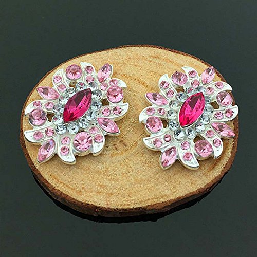 Tangpan 10 piezas flores Rhinestone parte trasera plana botones boda adornos manualidades