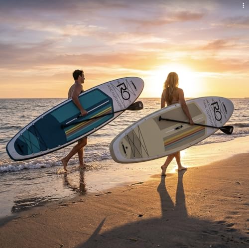 Image of Roc Inflatable Stand Up Paddle Board 10' 6 inch with Premium SUP Paddle Board Accessories, Wide Stable Design, Non-Slip Comfort Deck for Youth & Adults