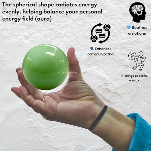 Image of Certified Green Aventurine Crystal Ball for Meditation | Premium Crystal Vastu Items for Home and Feng Shui Items for Good Luck - Pooja Supplies and Spiritual Practices (2 inch Inch)