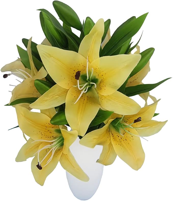 7 Pcs Artificial Lily Flowers Artificial Lilies Flowers for