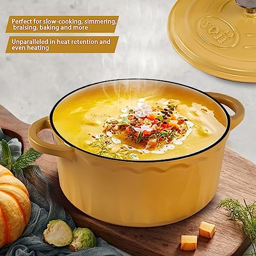 Enameled-Cast-Iron-Dutch-Oven-6-Qt-Dutch-Oven-Pot-with-Lid-Long-Lasting-Enamel-Dutch-Oven-for-Bread-Baking-Non-Stick-Bread-Dutch-Oven-Enamel-Cast-Iron-Cookware-Yellow-Dutch-Oven-6-Quart