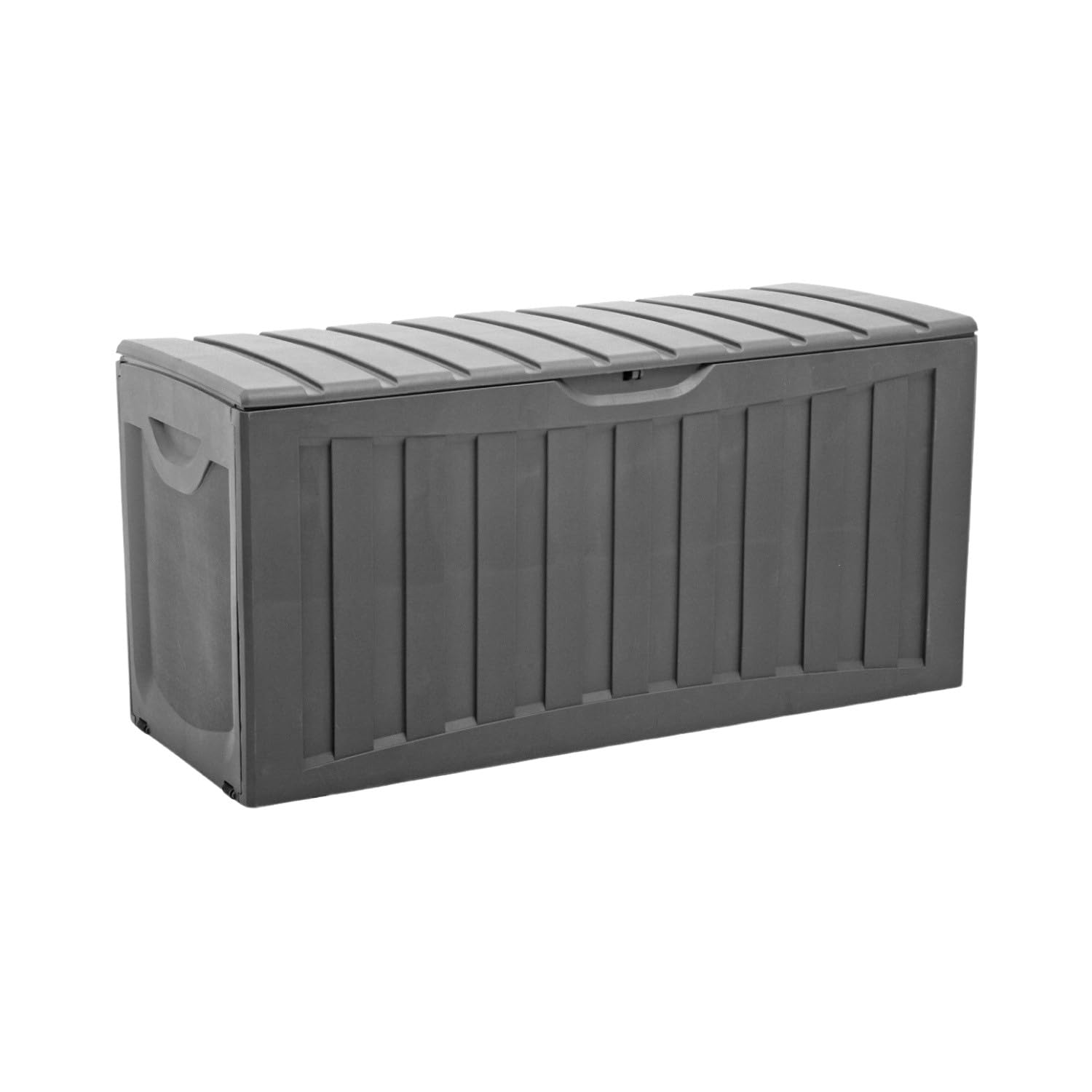 THINIA HOME Baule esterno in resina per giardino, terrazza o balcone, cassapanca impermeabile per oggetti e giocattoli, 340 litri, 118 x 53 x 57 cm