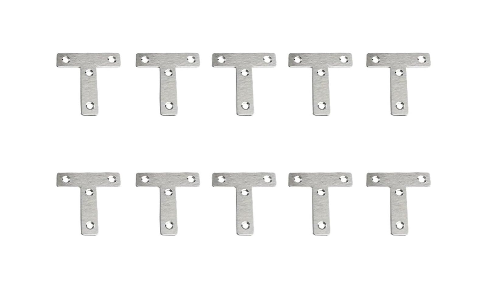 Angle Brackets, L Brackets 10Pcs Triangular Flat Fixed Corner Code(T-silver-10pcs)