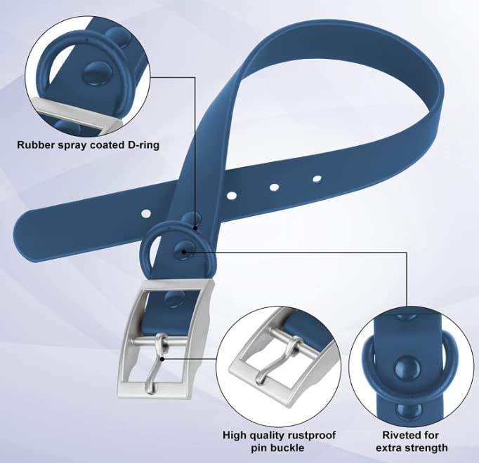 Cosyhome Adjustable Dog Collar with Airtag Holder: Durable Dog Collars, Soft Rubber Coated Webbing - Image 2