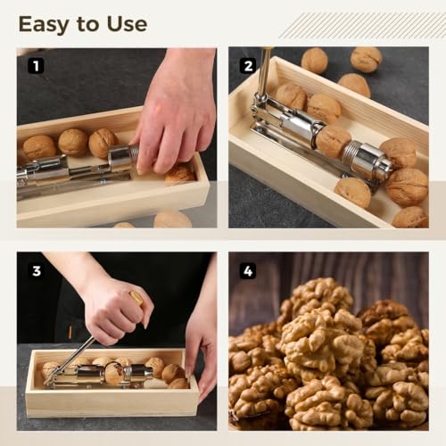 Heavy Duty Nut Cracker, Multipurpose Nut Cracker Tool for Home Use, Walnut Clipper with Splash Guard, Hazelnut Pliers, Walnut Opener, and Nutshell Peeler - Image 6