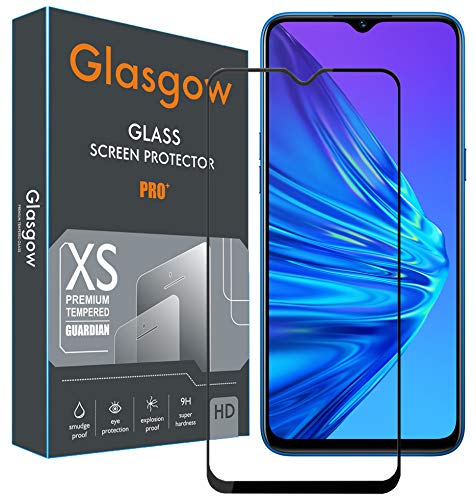 Image of Glasgow Full Protection Tempered Glass for Vivo Y15a / Y15s / Y15c Top Notch Edge to Edge Full Screen Coverage [Anti-Scratch] [Gorilla] [Free Cleaning Kit Included] - Black