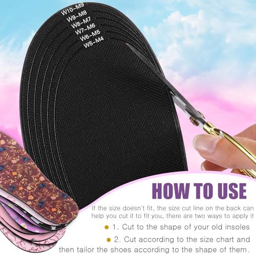 3 Pairs No Show Socks Sockless Shoe Liner Washable Barefoot Shoe Insoles No Slipping Inserts (Sweet Style)4