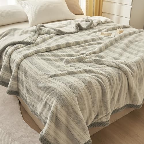 Plaid flanelle lit couverture canapé douce verte 150x190 cm - 4