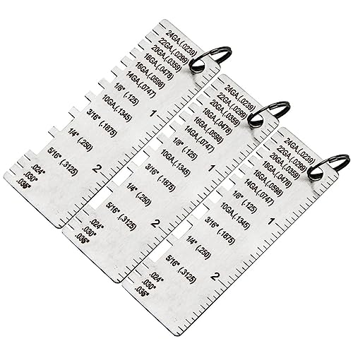 Veemoon Stainless Inspection Ruler 18 Gauge Steel Sheet Wire Gauge Measurement Tool Easy to Read Thickness Gauge