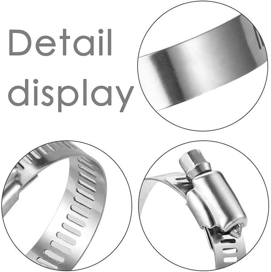 Up To 40% OFF Solarson Hose Clamp, 20 Pack Stainless Steel Adjustable 10-16mm(3/8-5/8 inch) Size Range Worm Gear Hose Clamp, Fuel Line Clamp for Plumbing, Automotive and Mechanical Application