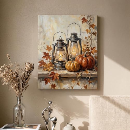 Cuadro de otoño con calabazas para un hogar acogedor llenando de calidez tu sala de estar 2