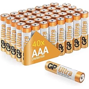 AAA Batteries pack of 40 by GP AA Batteries Ultra Alkaline – 10 year shelf life, ideal for everyday hungry devices, long…