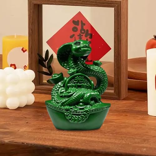 Statue de serpent chinois en bois sculpté pour décoration de table