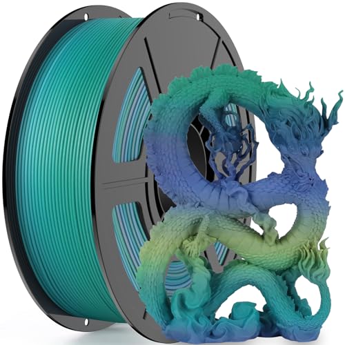 Image of Matte Rainbow PLA 3D Printer Filament, Multi-Color Changing PLA Filament 1.75mm, Matte Finish&High Precision 3D Printing Filament, 1kg Spool Aurora Whisper, Fits for Most FDM 3D Printers