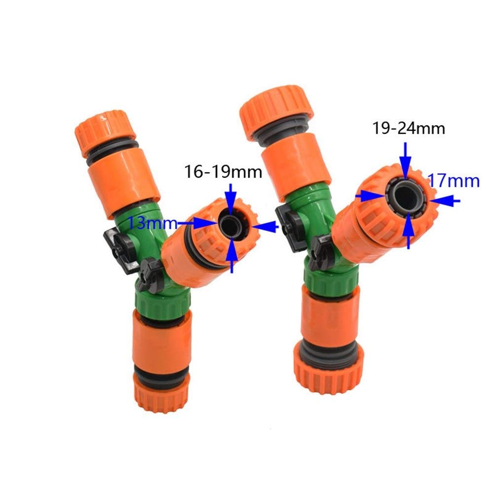 1/2" 3/4" 2 vías Conector de tubería de jardín 16 mm 20 mm Divisor de Agua de válvula de riego de jardín Divisor de Tubo de riego Suministros de jardinería