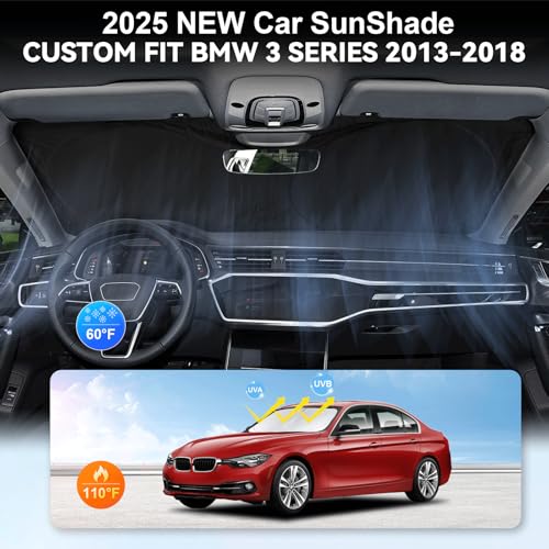 for 3 Series Windshield Sun Shade Sunshade Fits BMW 2013-2018 3 Series/ F30/ F31/ F80/ M3 for BMW 328i 335i 320i 330i 325i Windshield Cover Window Shield Protector Sun Visor Car Accessories