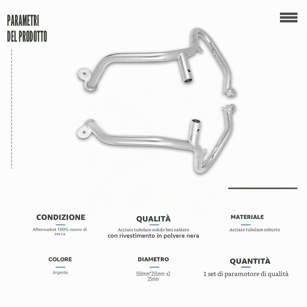 Protezioni laterali per serbatoio in acciaio inossidabile per moto Highway Crash Bar Prolunga per protezione motore per R1250GS Adventure R 1250 GS R 1250GS ADV 2018 2019 2020 2021 2022 2023