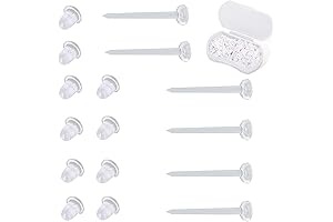 Clear Silicone Invisible Earrings Bulk, 200 PCS Hypoallergenic Plastic Bullet Earrings Flat...
