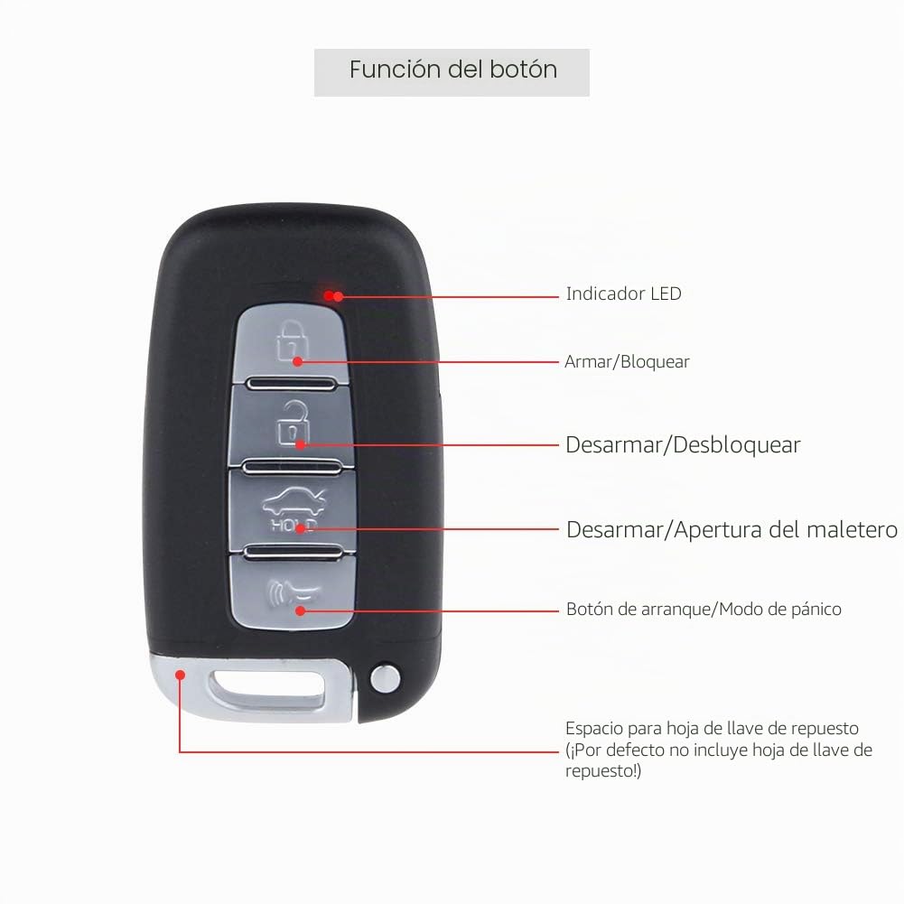 Easyguard EC003N-K Alarma de coche PKE Sistema de entrada sin llave Remoto Arranque del motor Arranque Empuje Arranque Pare Bloqueo automático Desbloqueo versión universal para la mayoría de los autos