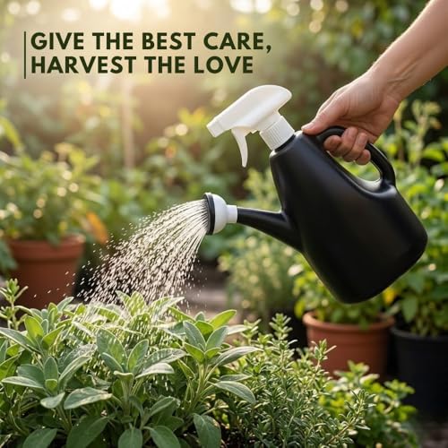 Image of Urban Upvan Watering Can 1L (Multicolor) with 500g Vermicompost | Plastic Garden Water Can with Sprinkler Spout | Lightweight, Durable, Ergonomic Handle | Indoor Outdoor Plant Care