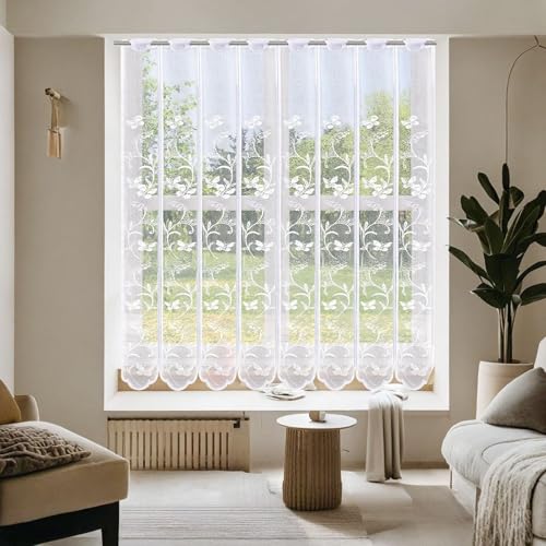 Scheibengardine - Bistrogardine Transparent mit Stickerei Vorhänge, Voile...