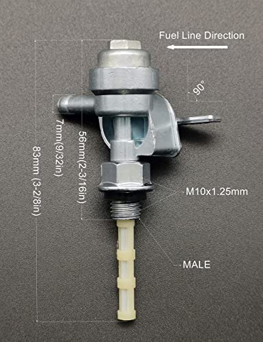 Image of YAMAKATO Generator Petcock Fuel Tank Shut Off Valve Gas Switch 310574GS for Champion Generac 310573GS 193272GS 204743GS All Power Briggs and Stratton etc., M10X1.25mm (Pack of 3)