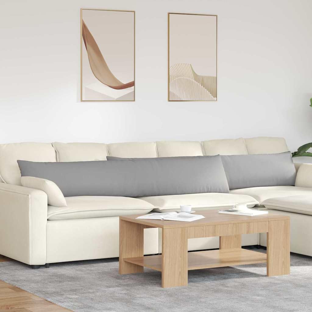 2 cojines de sofá de tela gris nube de 200 x 40 cm con fundas extraíbles acolchadas para salón, comedor, oficina, versátil, ergonómico, antideslizante, lavable