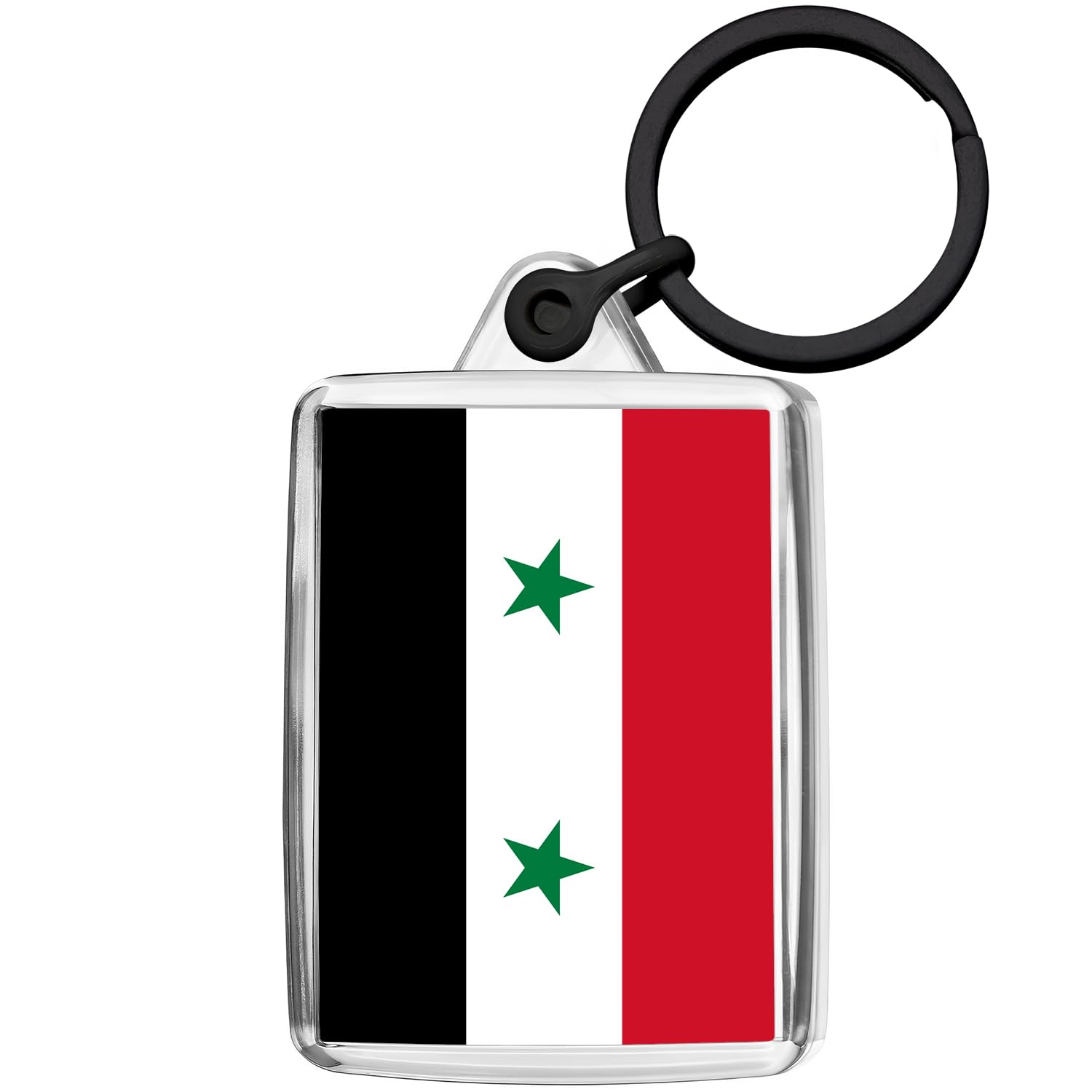 Pixly Unisex Clear Pixly® Syria Flag Keyring Key Fob Country Keychain Keepsake Syrian Souvenir Gift