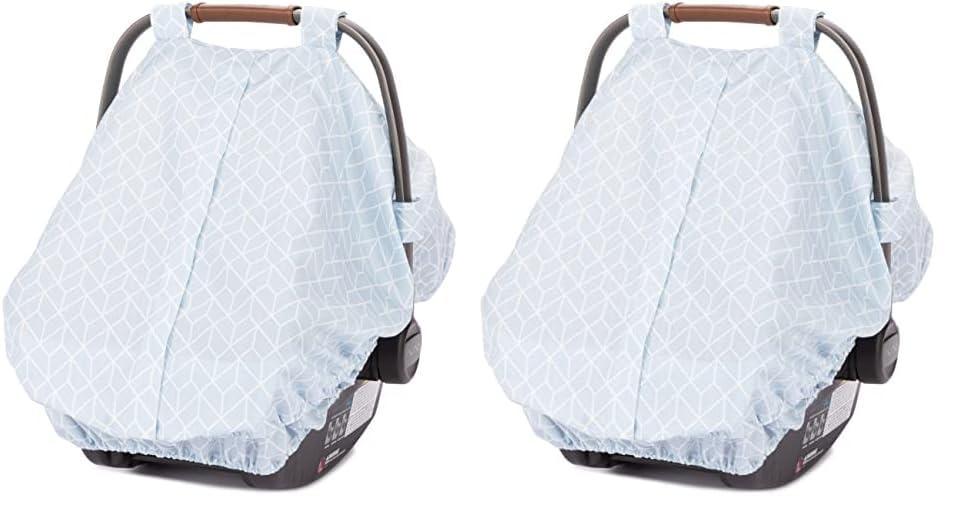 Diono Infant Car Seat Cover, Universal Weather Protection Canopy for Baby, Adjustable and Breathable with Insect Net, Blue (Pack of 2)
