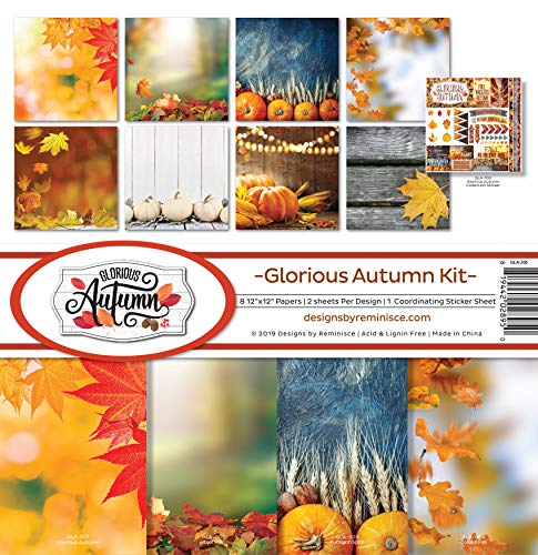 Reminisce (REMBC) Glorious Autumn Scrapbook Collection Kit, Multi Color Palette
