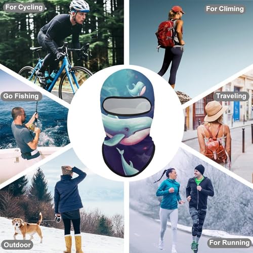 Balaclava para hombre, máscara para esquí y ciclismo, protector facial de invierno, pasamontaña multifuncional miniatura 6