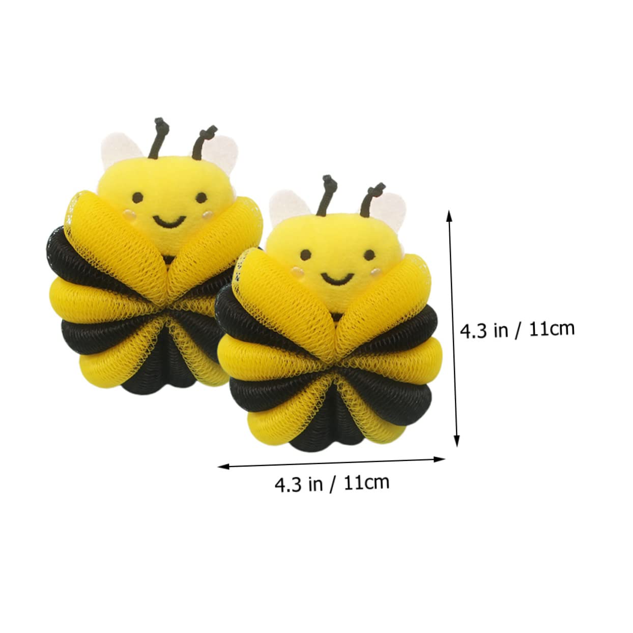 FRCOLOR 2Pcs Cartoon Bee Wash Sponge Soft Exfoliating Loofah for Fun Bathing Accessories for Boys Lightweight Quick Drying Bath Supplies for Gentle Cleansing