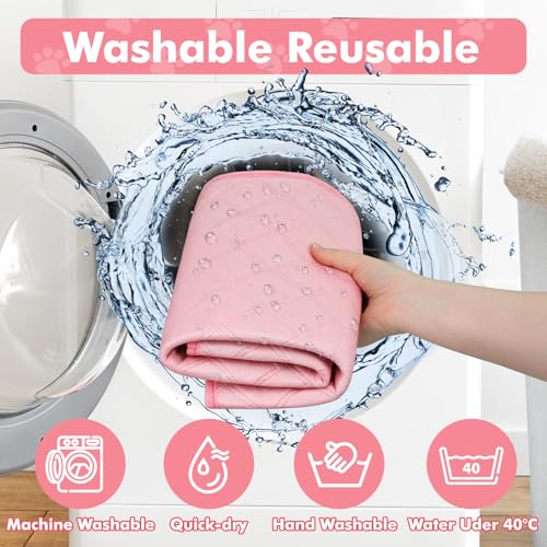 Image of Persure Dog Cat Pet Playpen Puppy Crate Cage for Indoor Outdoor Travel | Nursing Rest Zone Recovering Pet Quarantine Room Portable Pop Up Easy to Set up lightweight (Pink with Pad, Large)