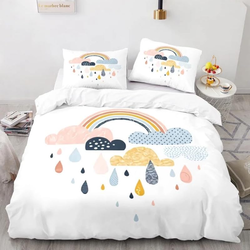 Housse de couette 140x200 microfibre 110g/m² anti-plis imprimée