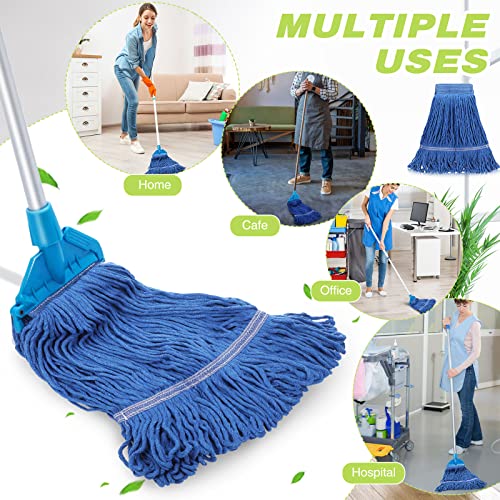 Image of Roshtia 30 Pieces Commercial Mop Head Replacement Floor Cleaning Wet Mop Heads Heavy Duty Large Cotton String Sweeper Refills for Industrial Home Use(Blue)