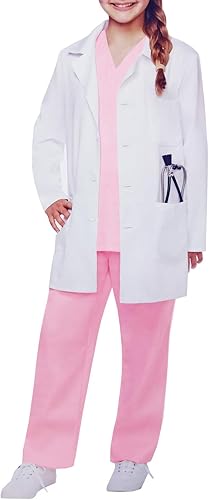 NUEVO DANCE - Disfraz de doctor para niños, bata de doctor, disfraz de científico